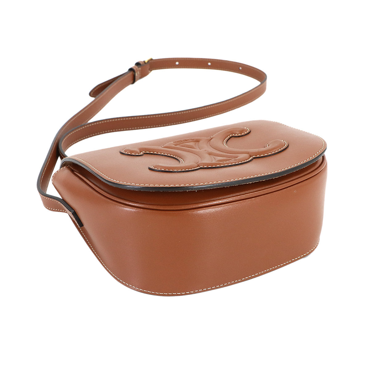 Folco Cuir Triomphe Bag Shoulder Leather Tan 198263DU3 Purse