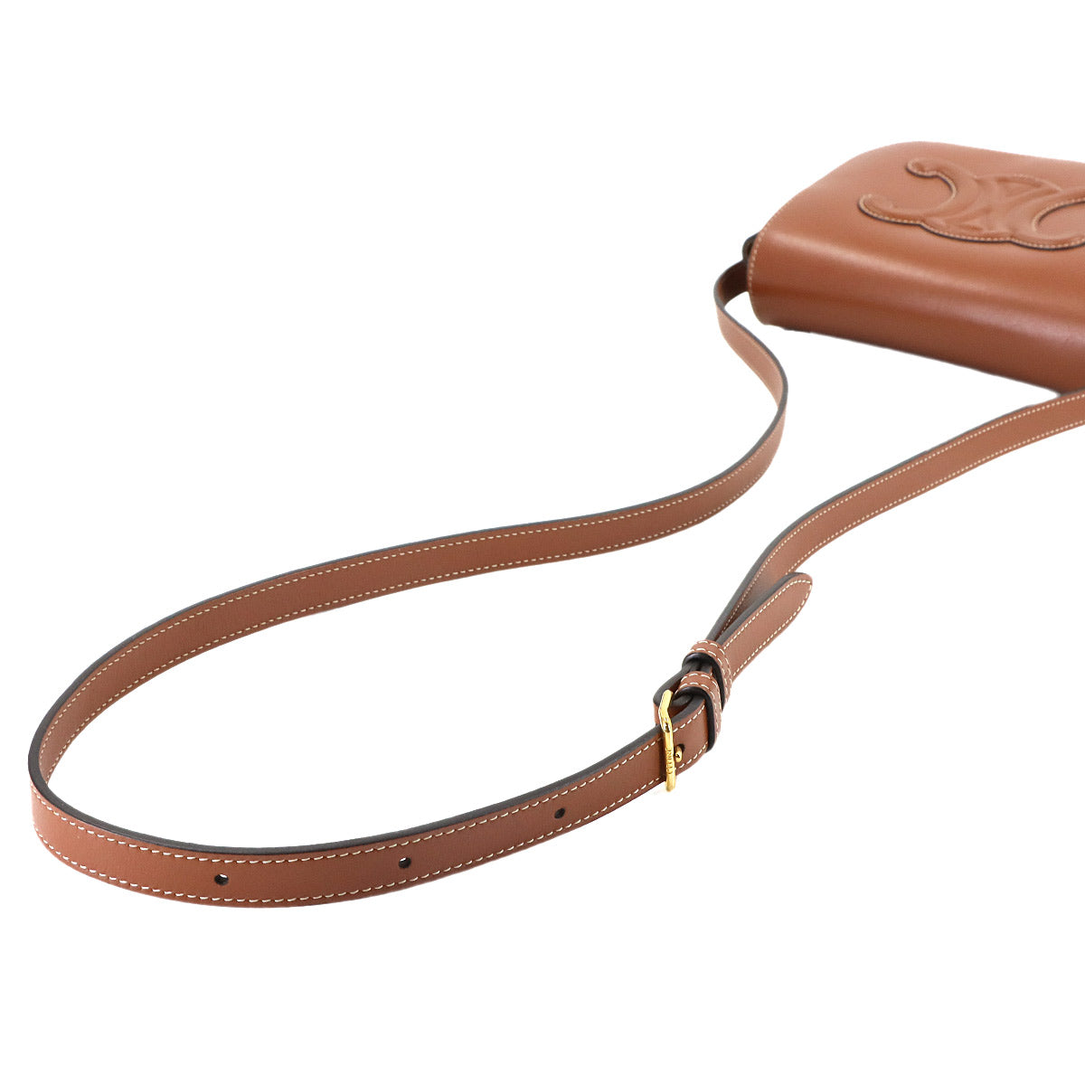 Folco Cuir Triomphe Bag Shoulder Leather Tan 198263DU3 Purse