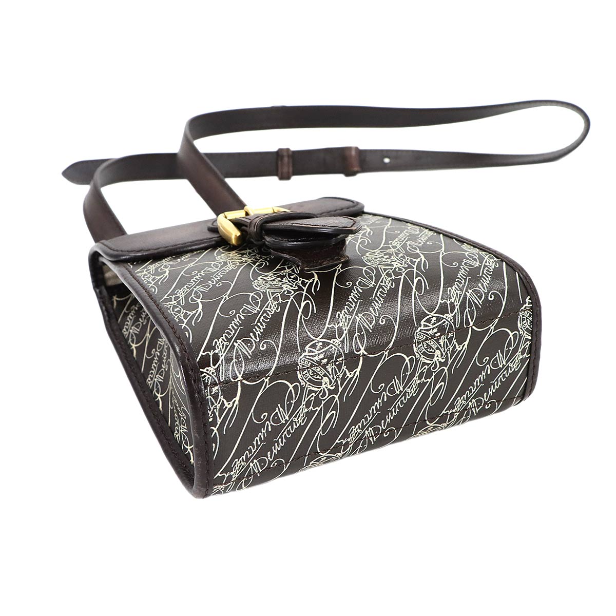 Bourse Messenger Bag Toile Marbeuf Canvas Leather Brown