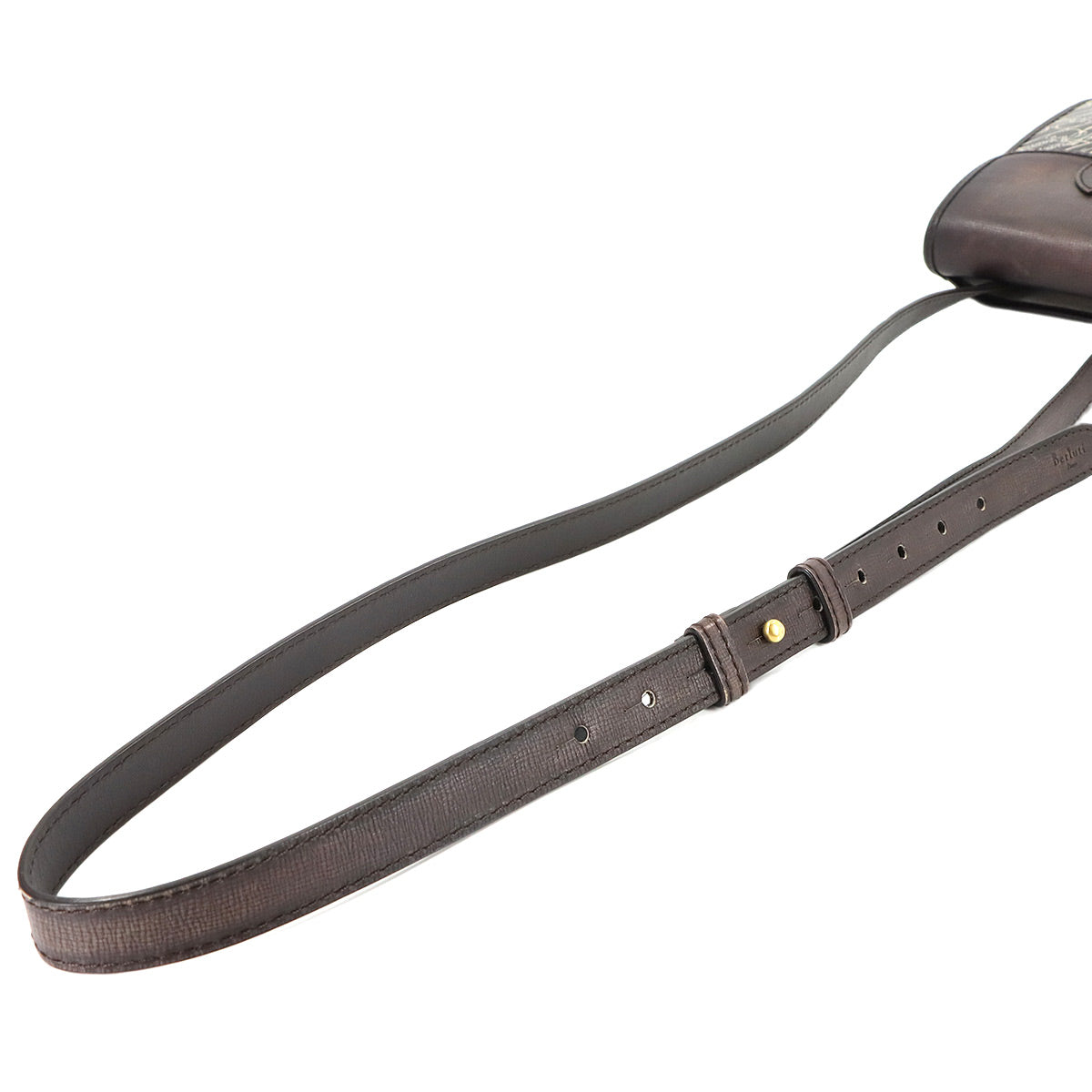 Bourse Messenger Bag Toile Marbeuf Canvas Leather Brown