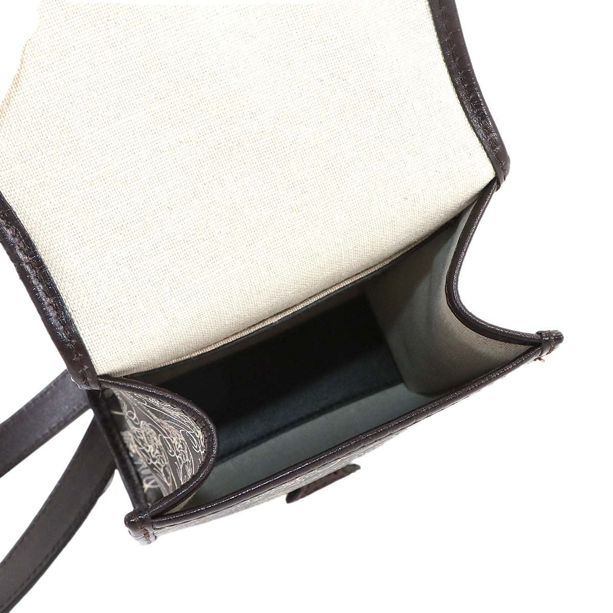 Bourse Messenger Bag Toile Marbeuf Canvas Leather Brown