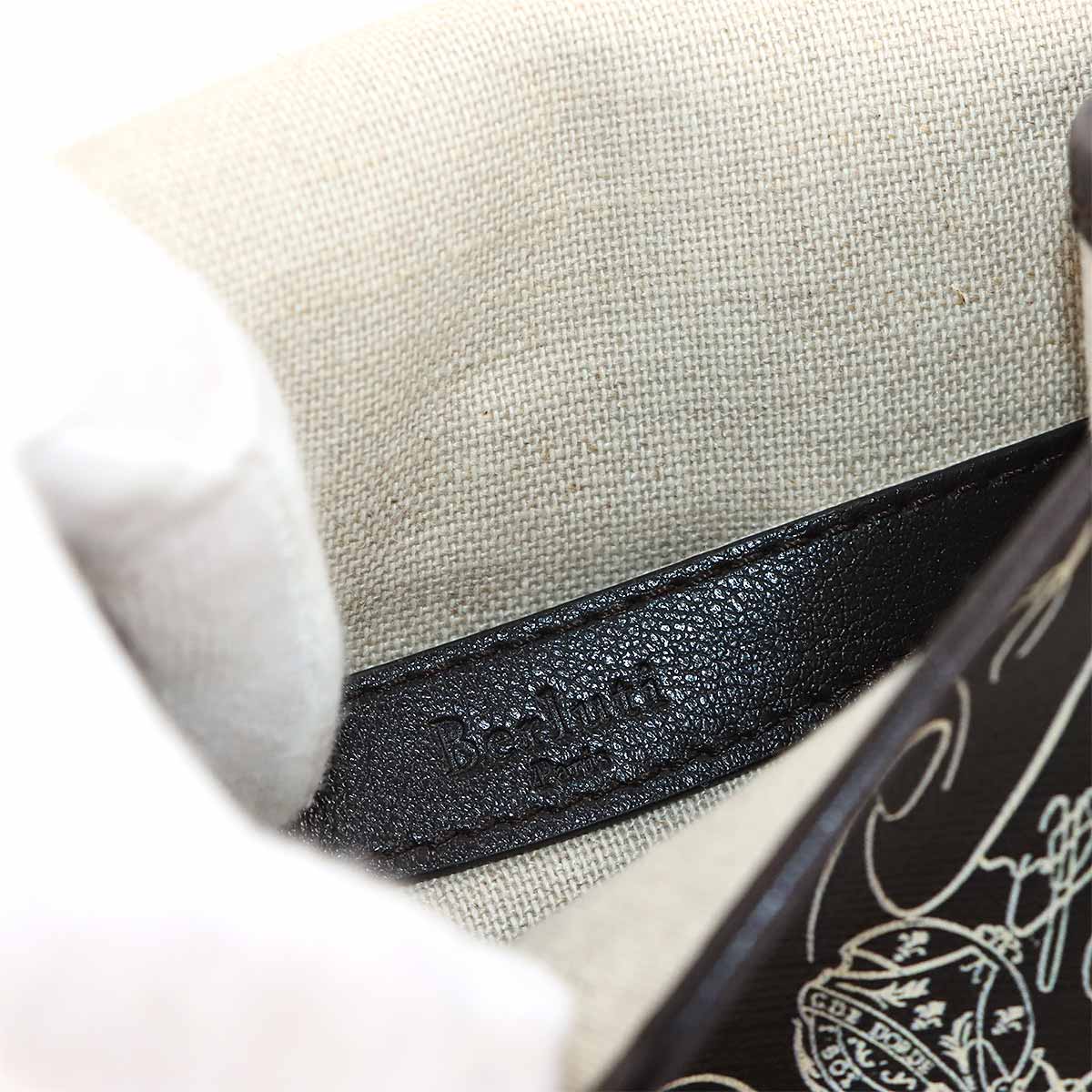 Bourse Messenger Bag Toile Marbeuf Canvas Leather Brown