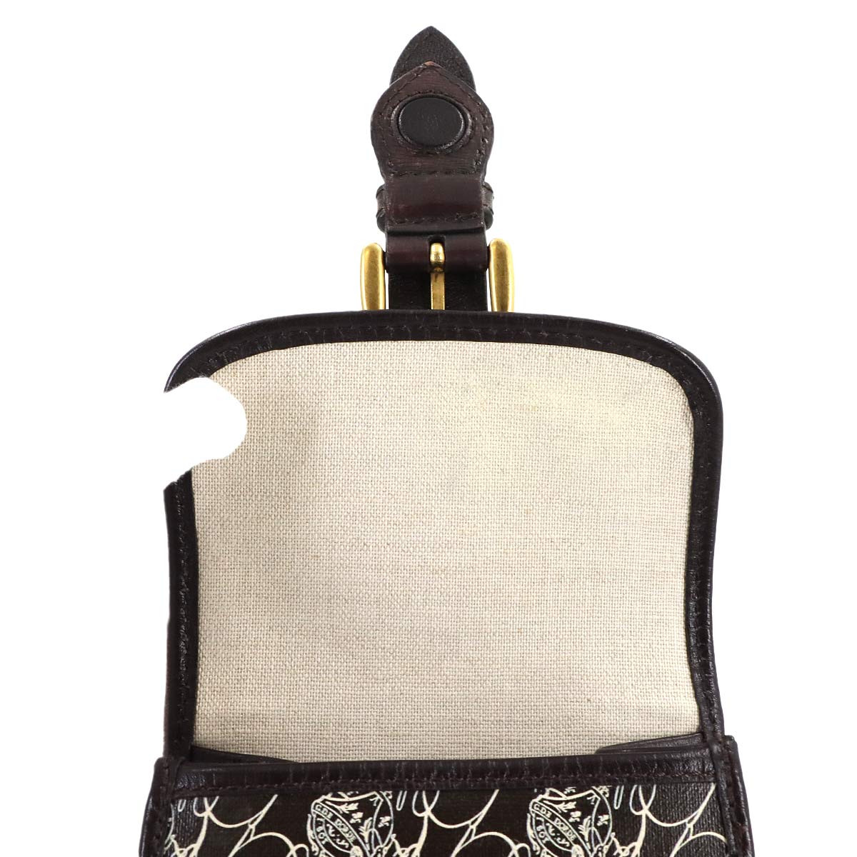 Bourse Messenger Bag Toile Marbeuf Canvas Leather Brown