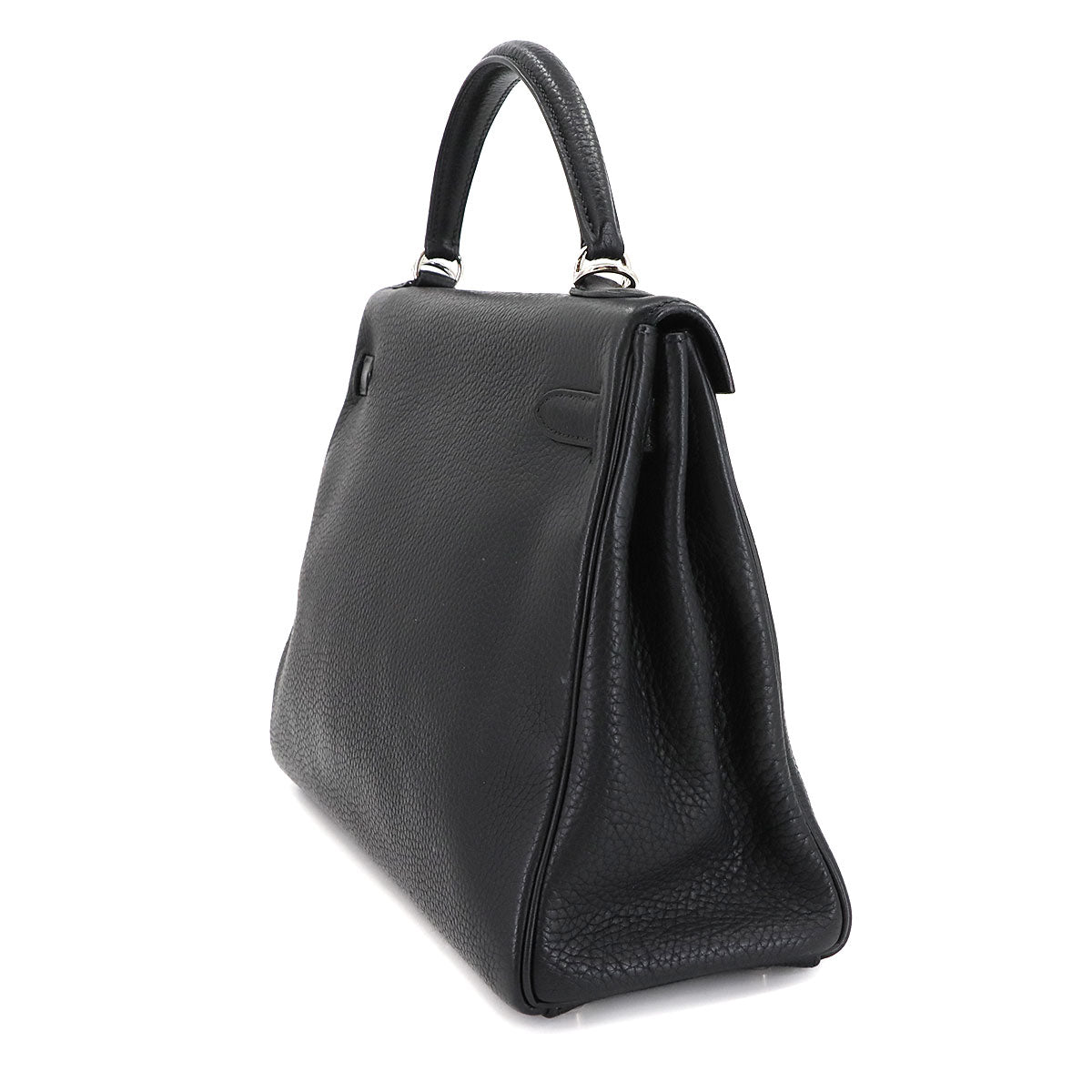 Kelly 32 Taurillon Clemence Black Hand Shoulder Bag Purse