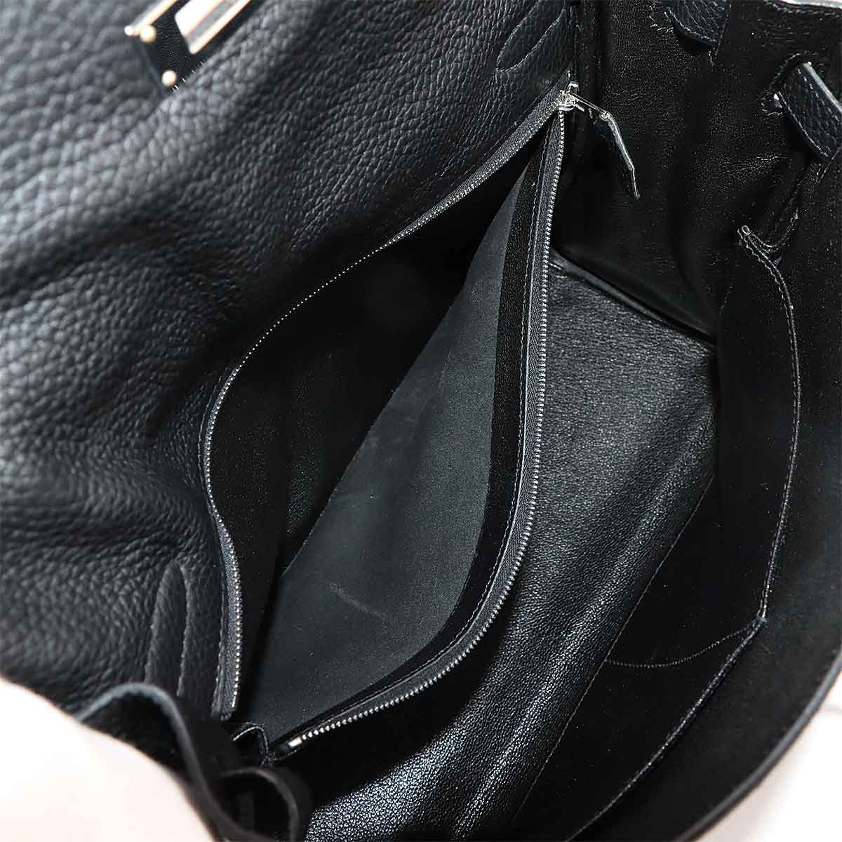 Kelly 32 Taurillon Clemence Black Hand Shoulder Bag Purse