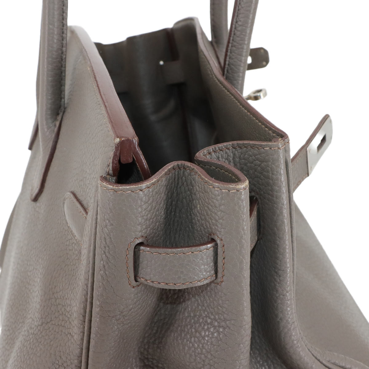 Birkin 35 Togo Etain Hand Bag Gray Purse