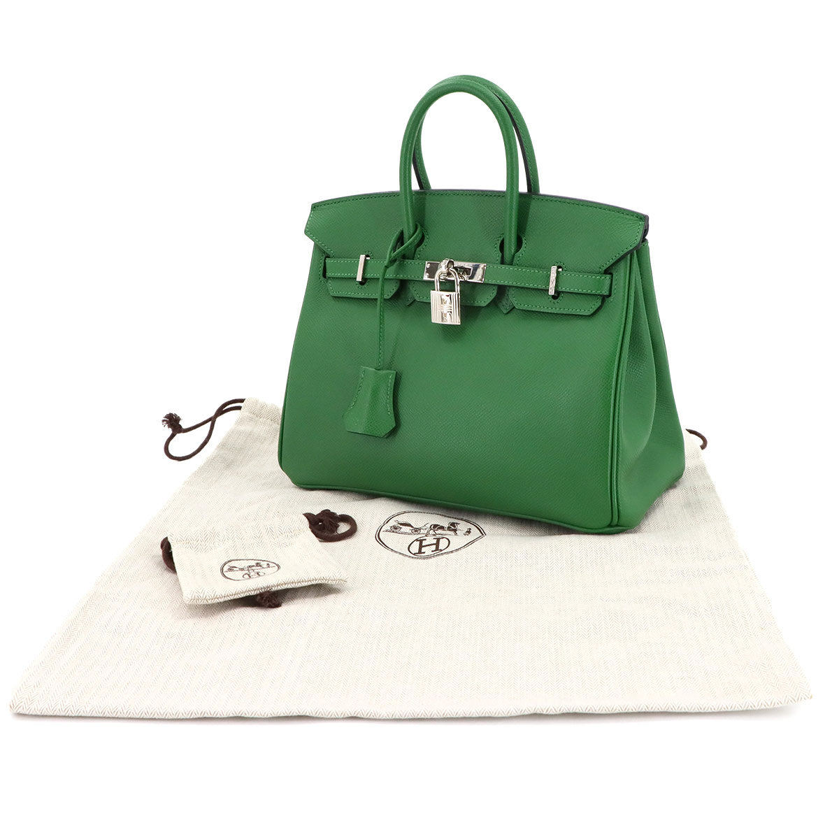 Birkin 25 Veau Epsom Vert Bengale Hand Bag Purse