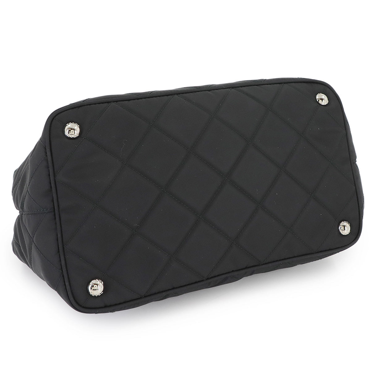 2way Tote Shoulder Bag Nylon Saffiano Leather Nero Black 1BG740