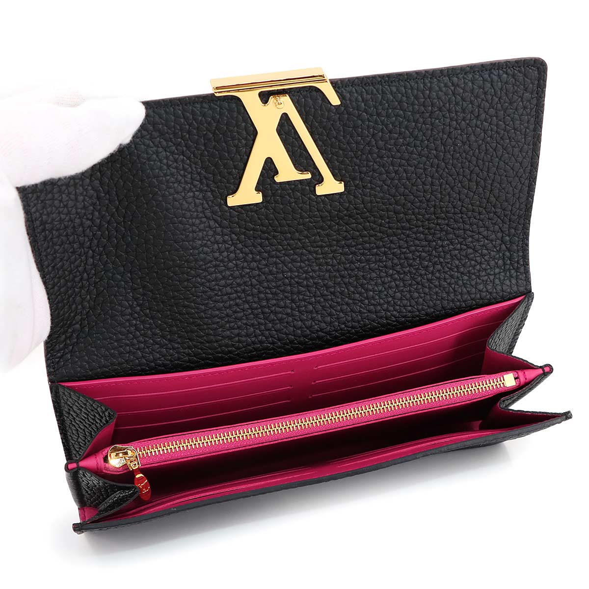 Capucines Wallet Taurillon leather Noir M61248 Purse