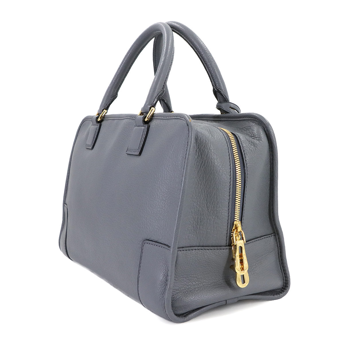 Amazona 36 Hand Bag Leather Gray Anagram Purse