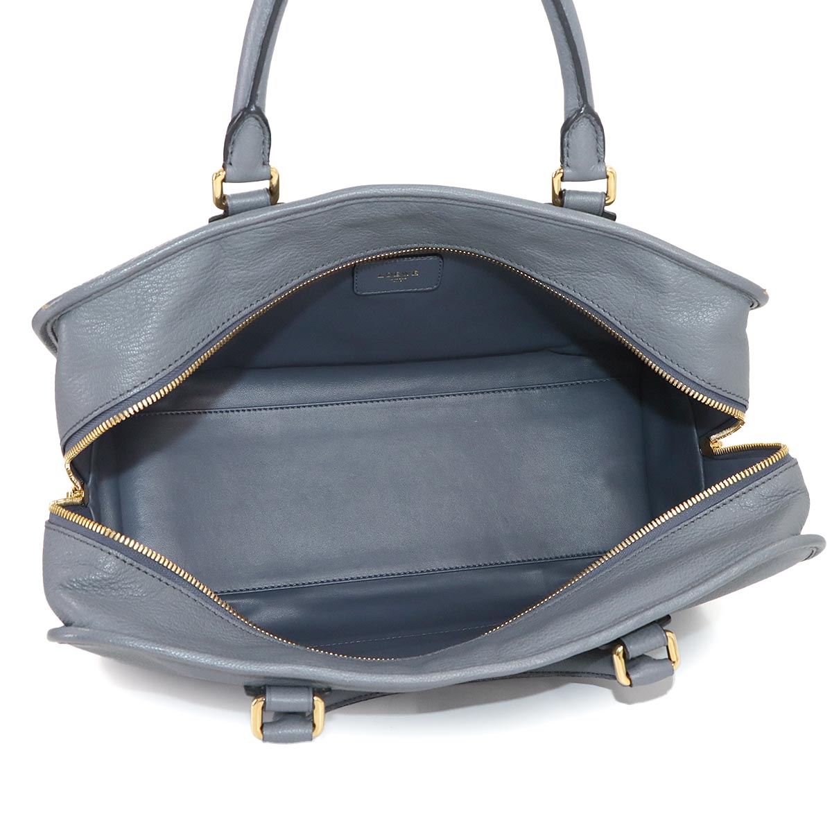 Amazona 36 Hand Bag Leather Gray Anagram Purse
