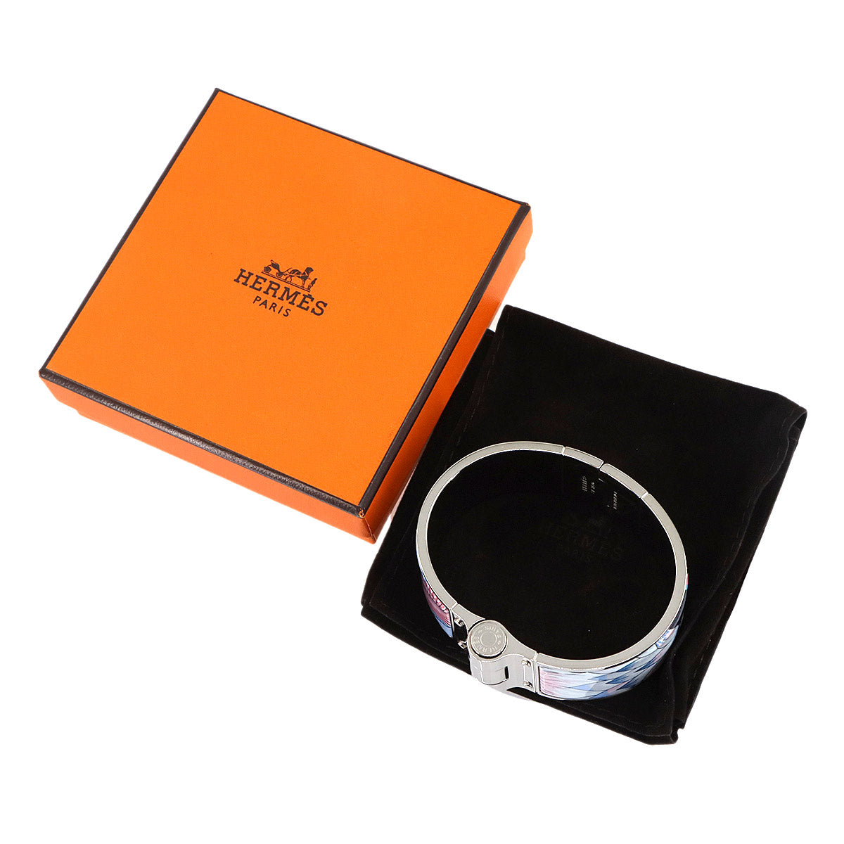 Charniere Large Bracelet Bangle Multi color Silver Accessory