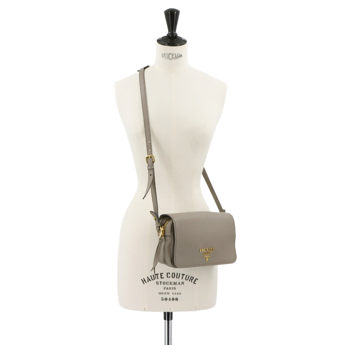 Shoulder Bag Leather Gray 1BD163 Purse