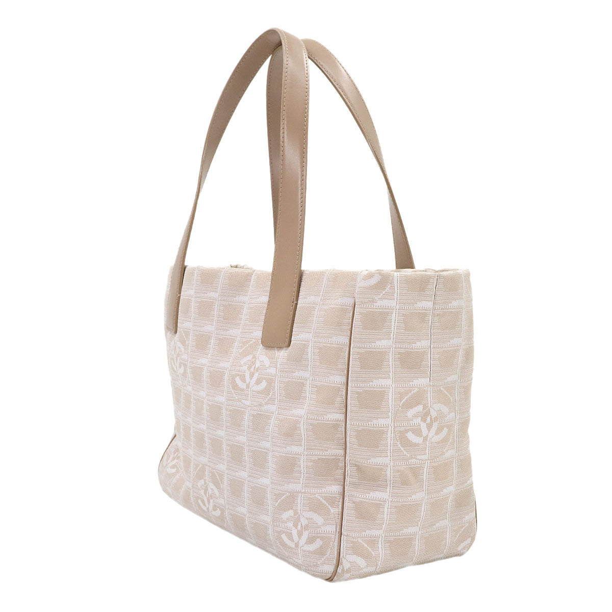 New Travel Line Tote PM Bag Nylon Jacquard Leather Beige A20457