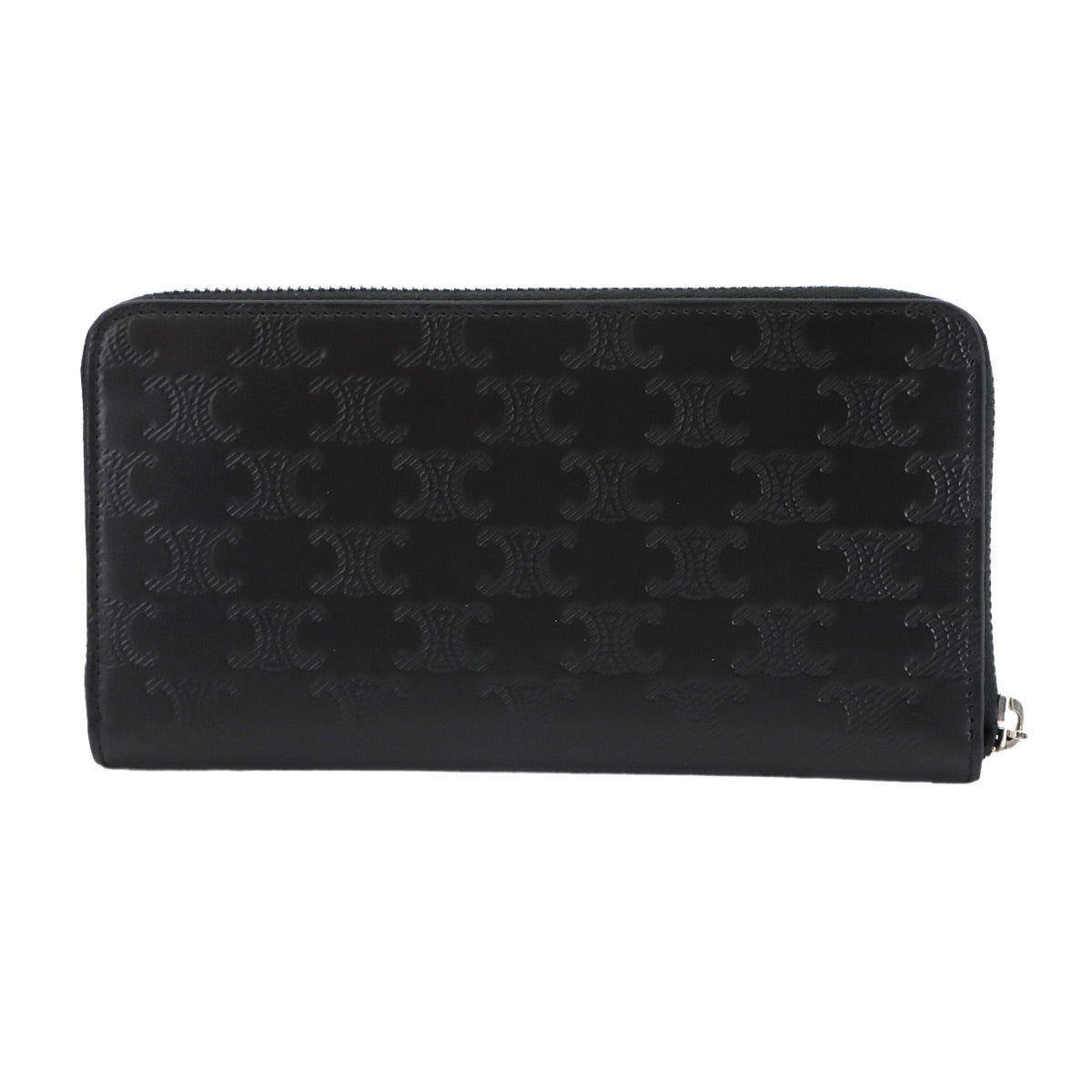 Triomphe Zipped Around Long Wallet Leather Black 10B553FQC