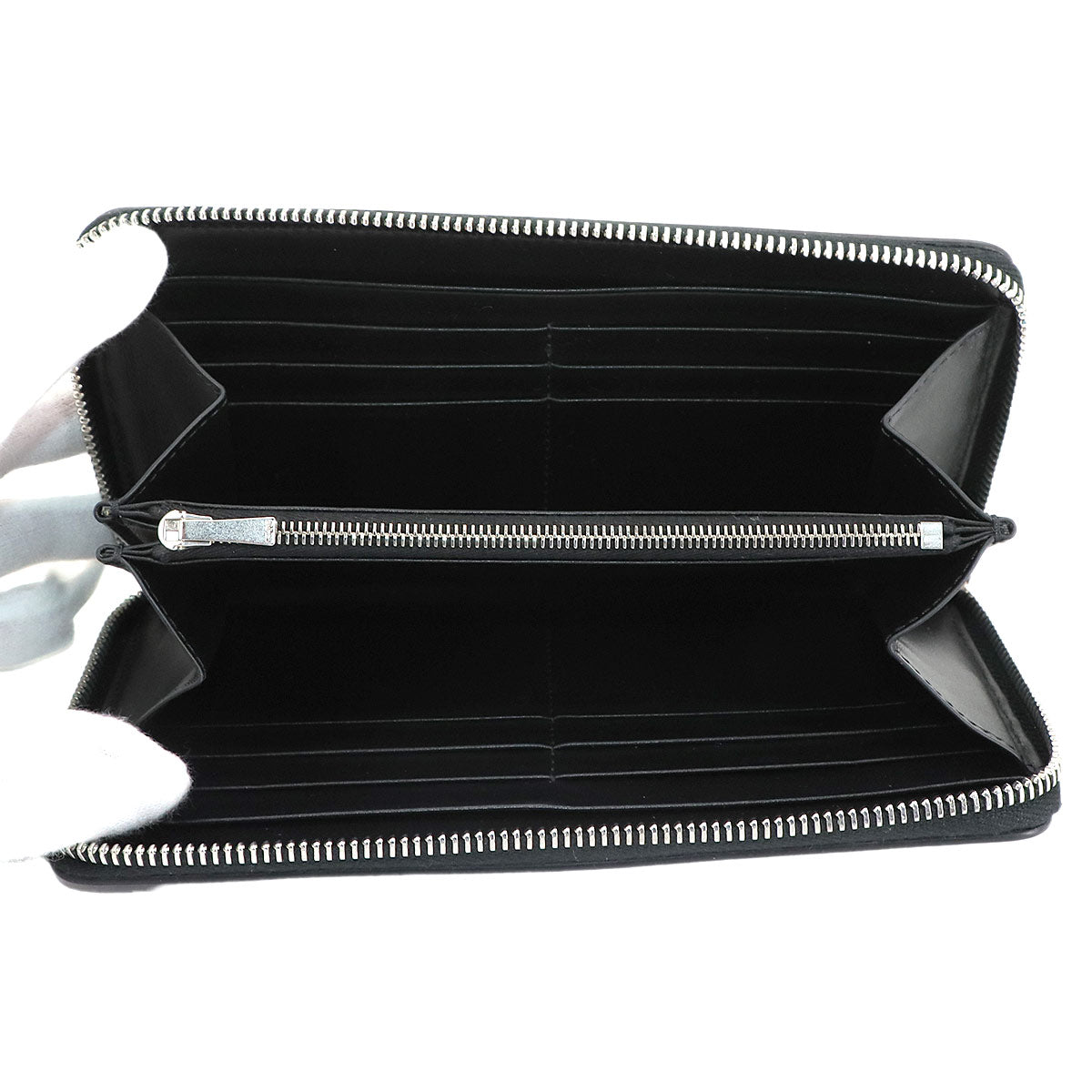 Triomphe Zipped Around Long Wallet Leather Black 10B553FQC