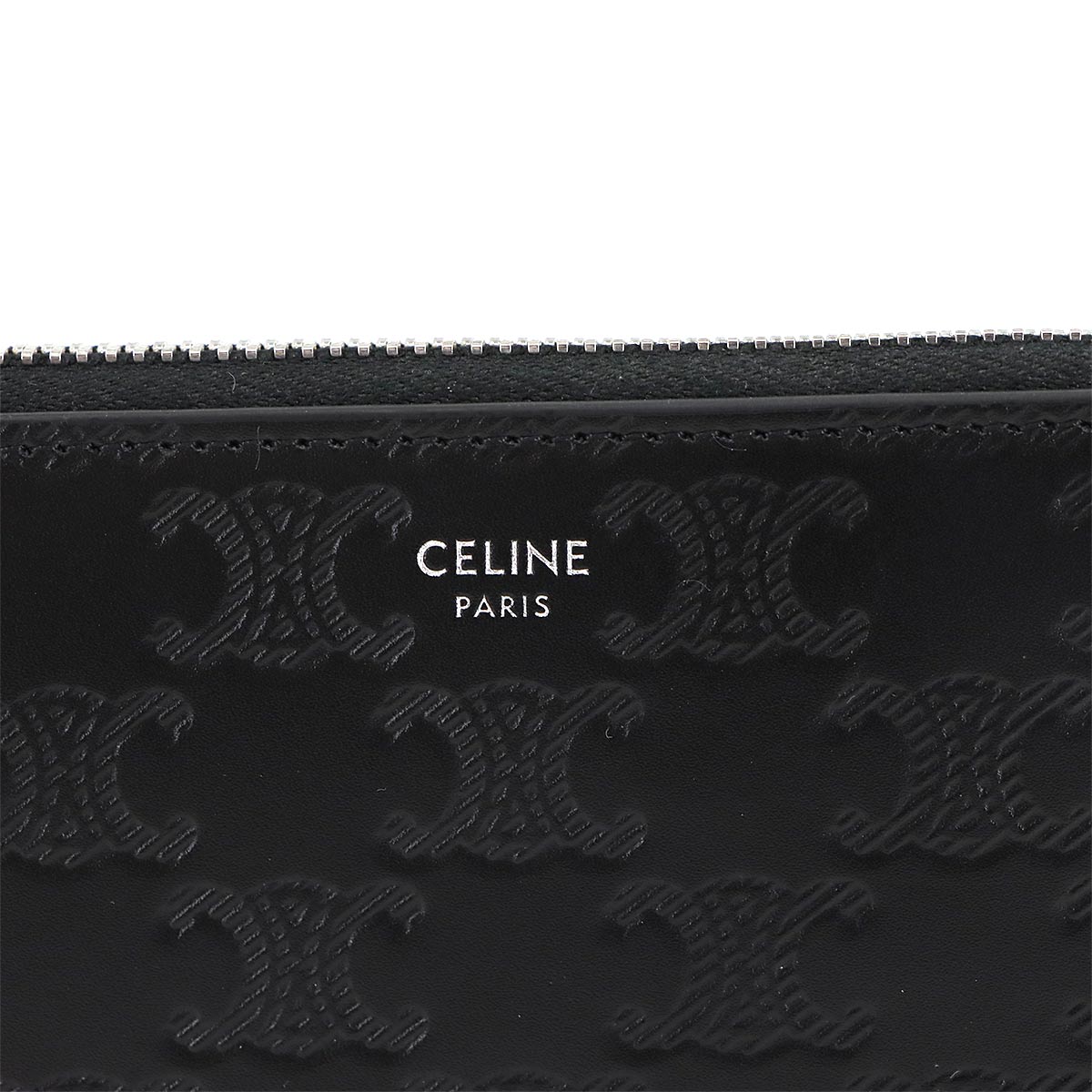 Triomphe Zipped Around Long Wallet Leather Black 10B553FQC