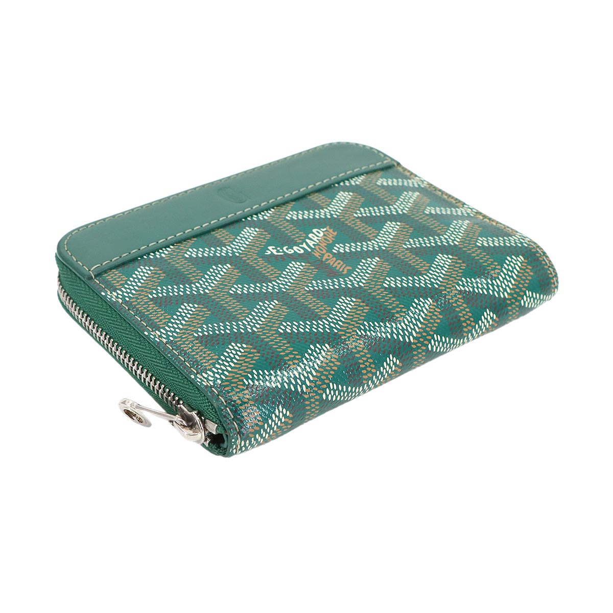 Matignon PM Coin Purse Wallet Herringbone PVC Leather Green