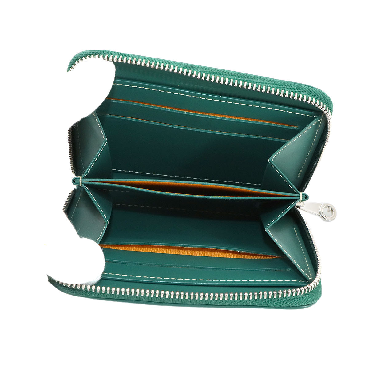 Matignon PM Coin Purse Wallet Herringbone PVC Leather Green