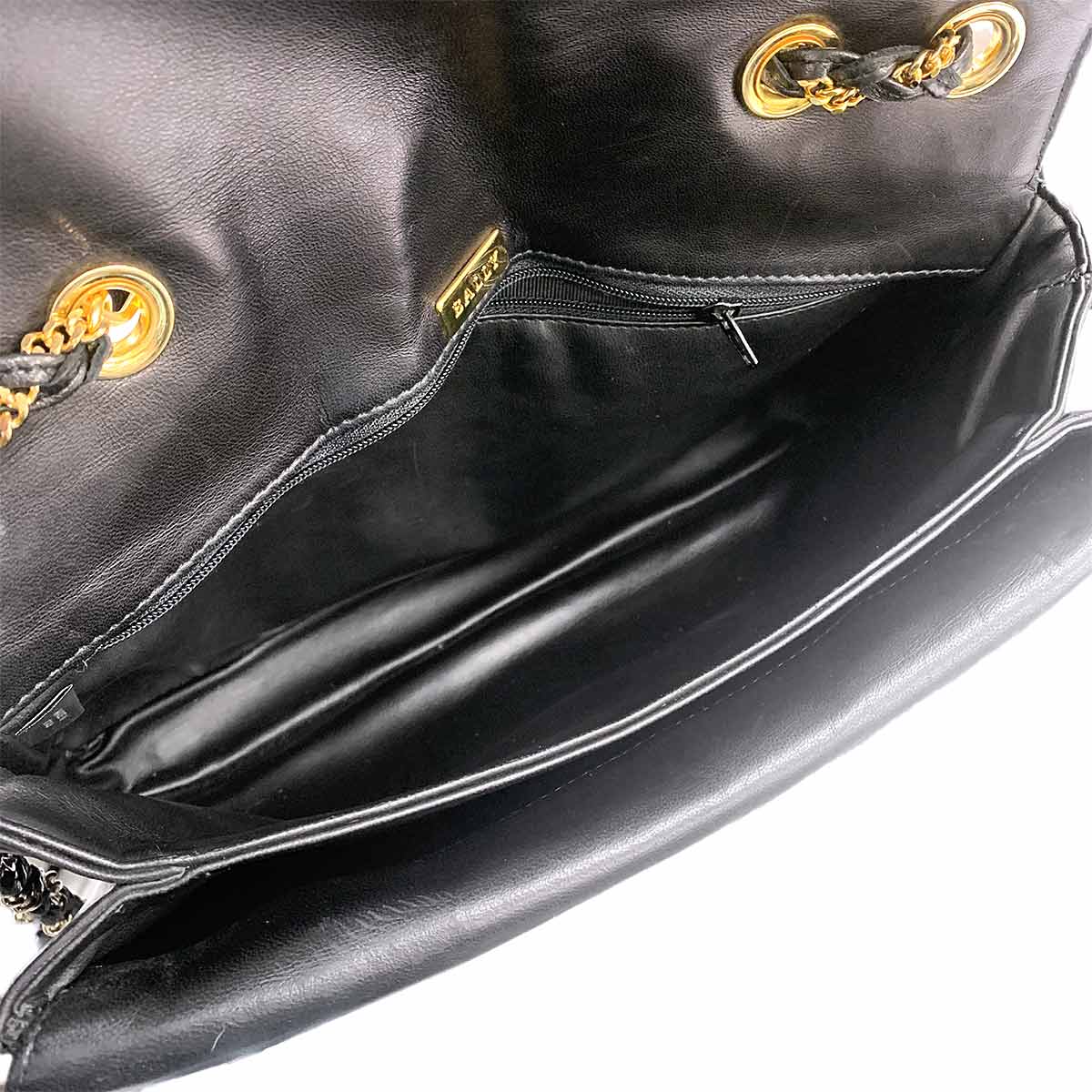 Quilting Shoulder Bag Leather Black Purse