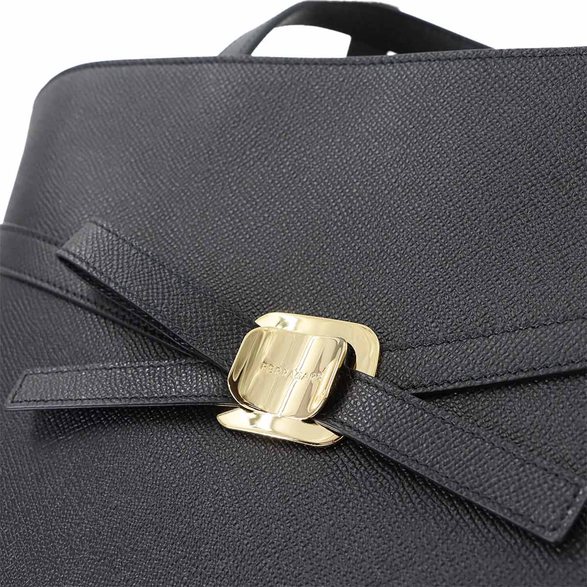 New Vara Plate Tote Bag Leather Black 218348 Purse