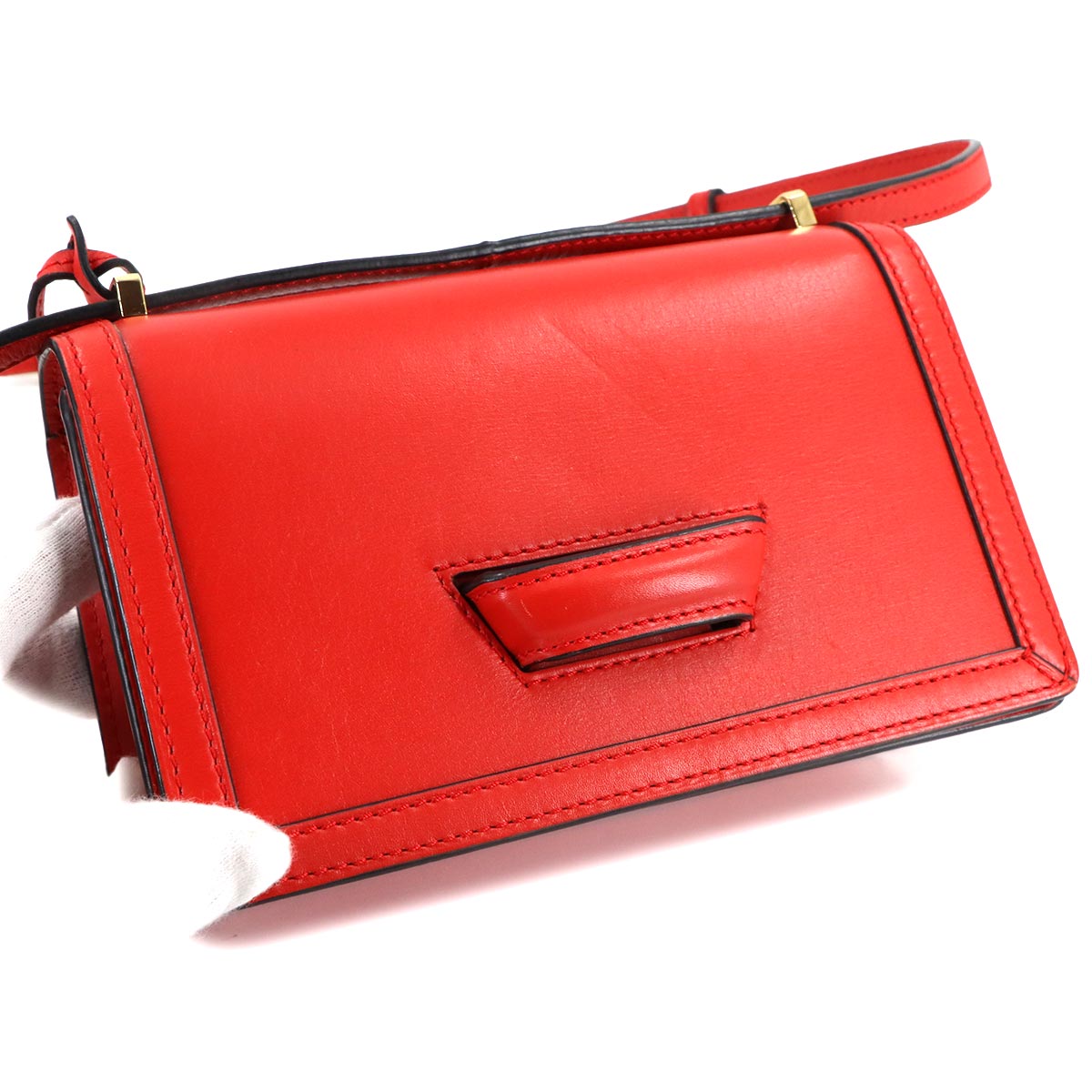 Barcelona Small Shoulder Bag Leather Red Purse