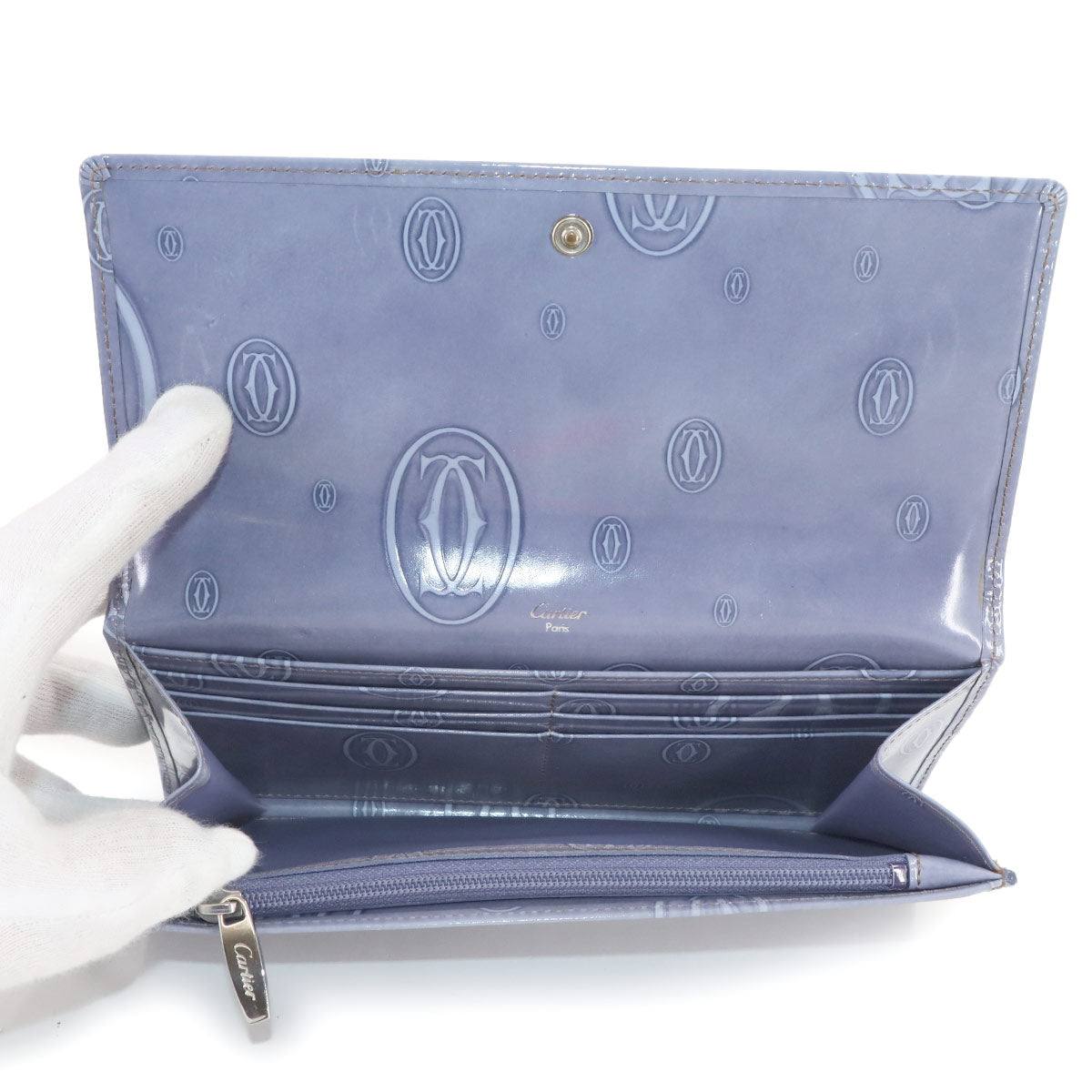 Happy Birthday Long Wallet Patent Leather Purple