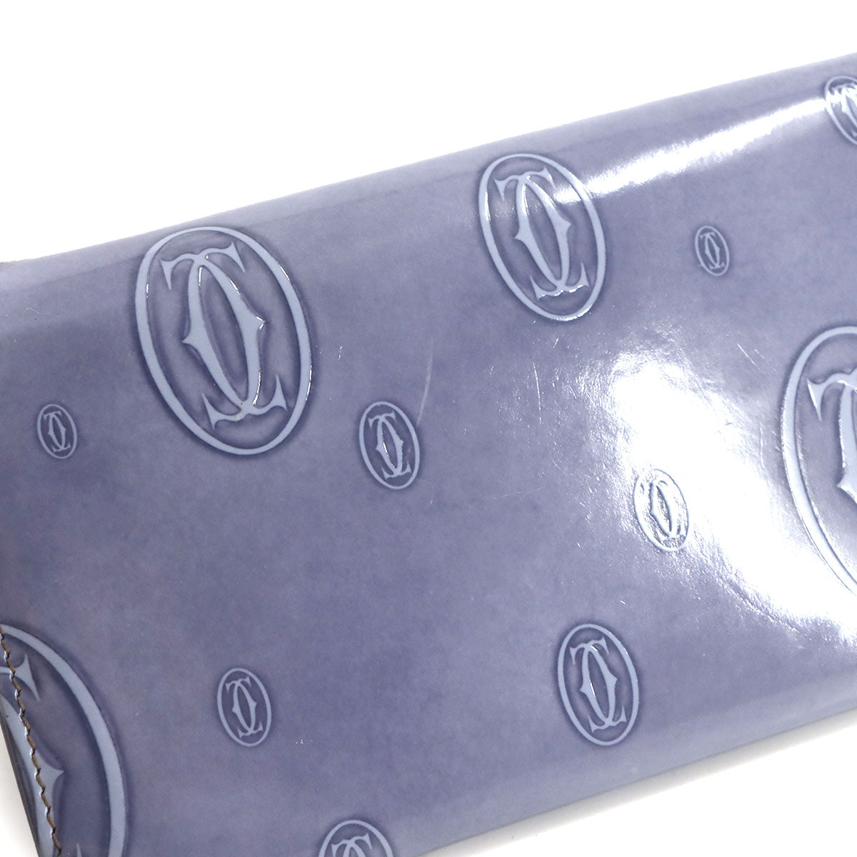 Happy Birthday Long Wallet Patent Leather Purple