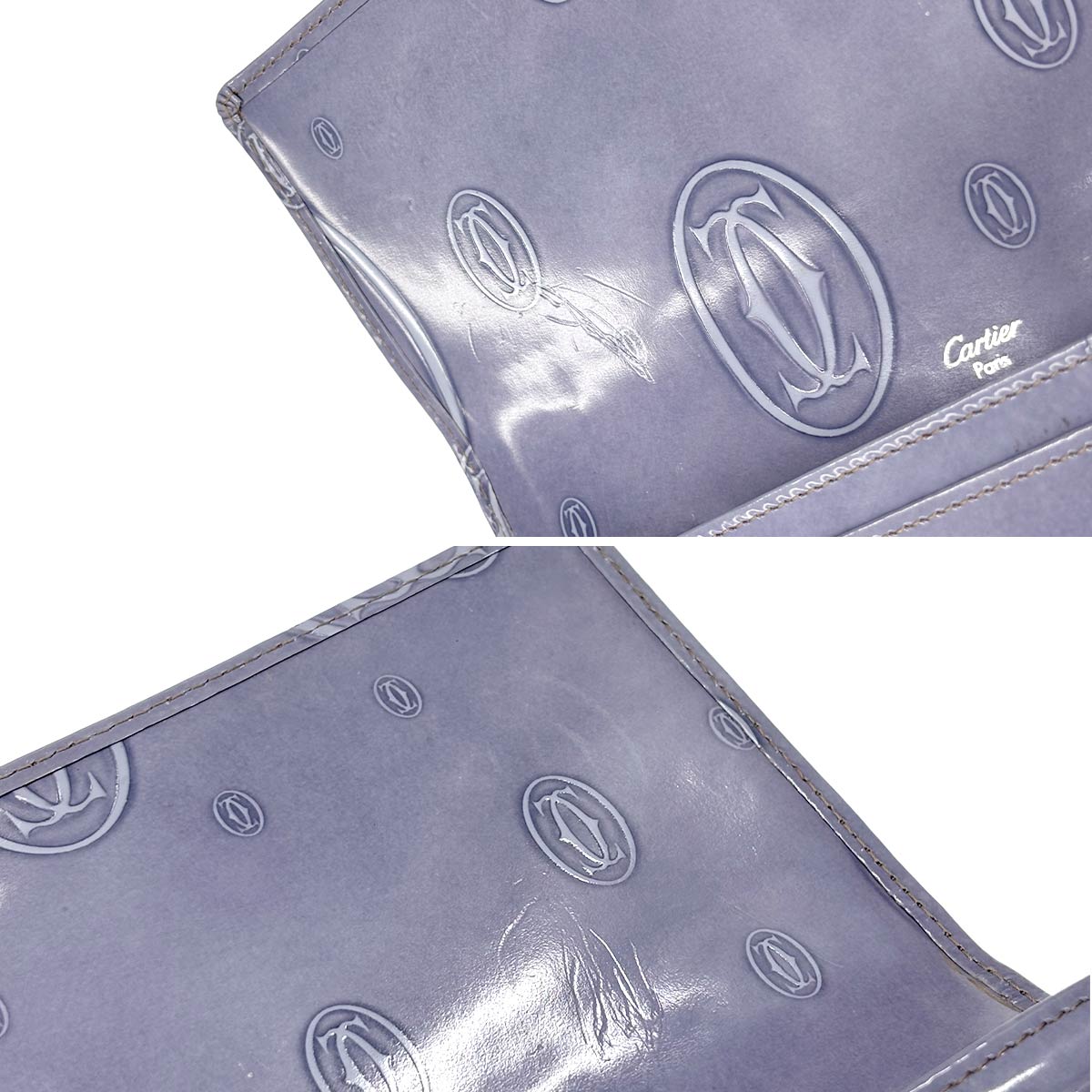 Happy Birthday Long Wallet Patent Leather Purple