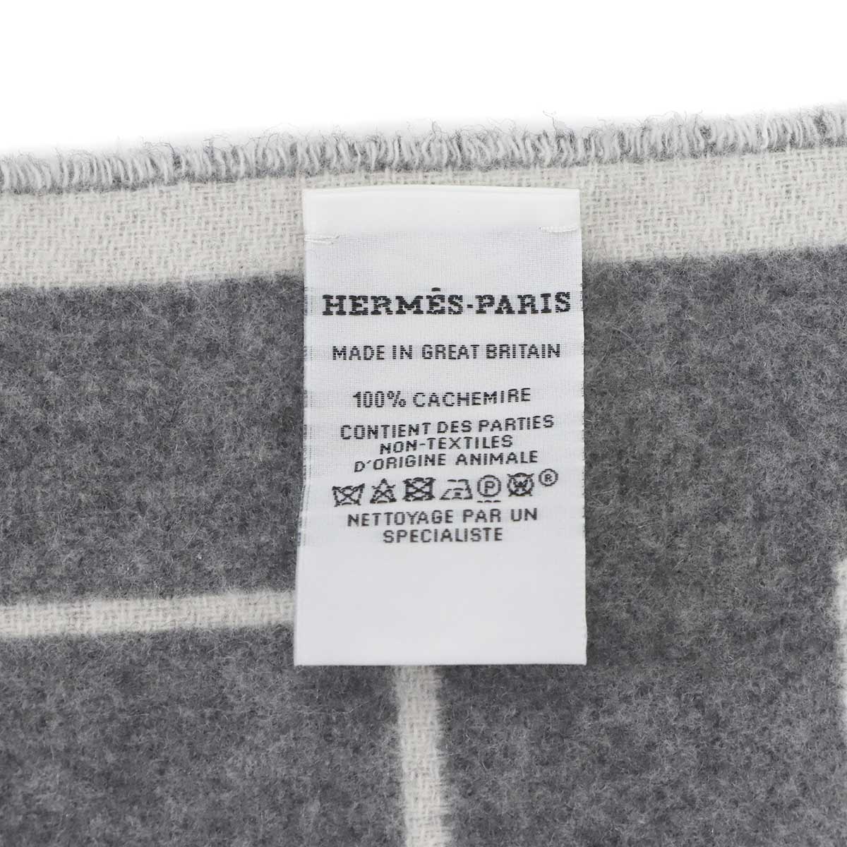 Winter Scarf Lettre au Carre Cashmere 100% Leather Gray White