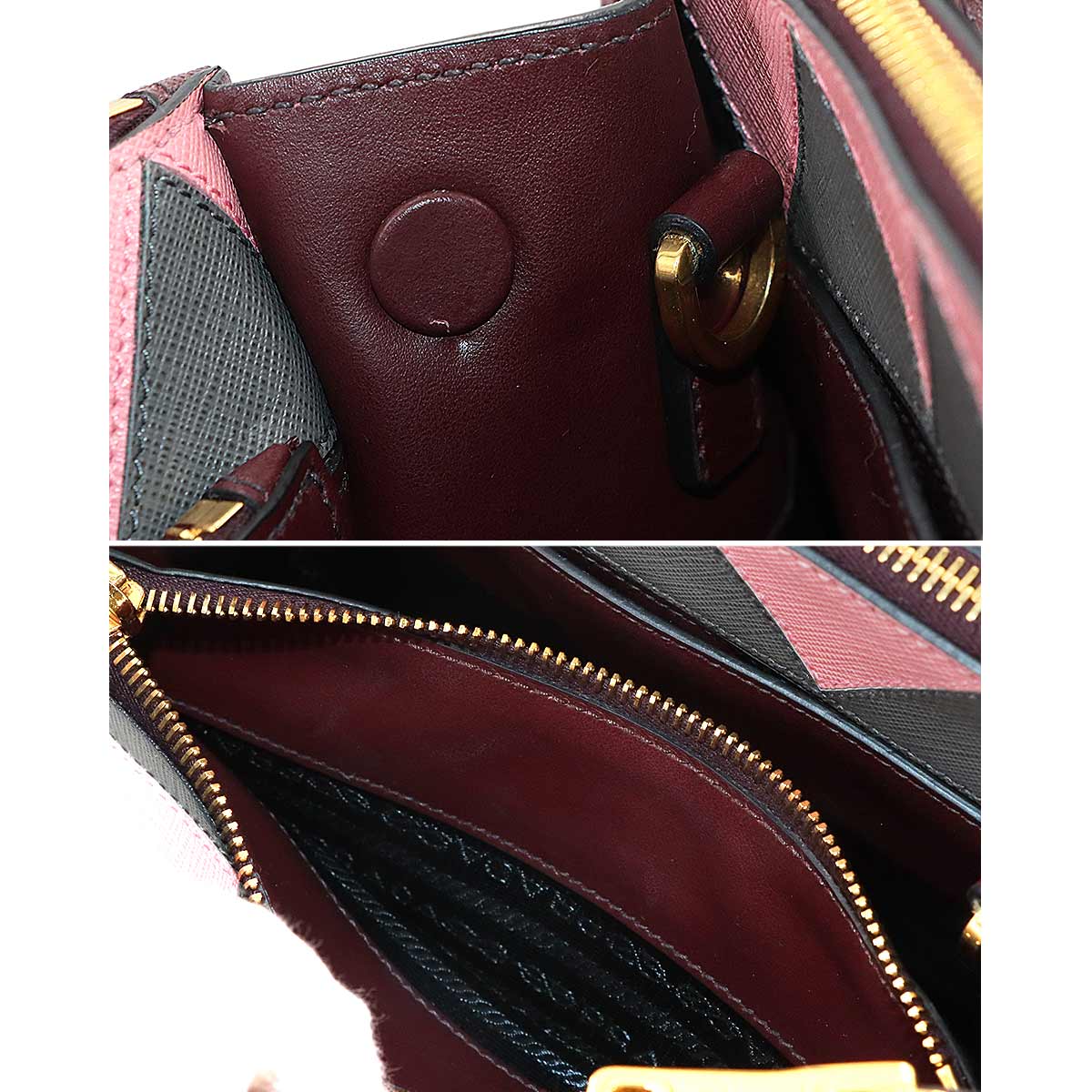 Paradigme Hand Shoulder Bag Saffiano Leather Bordeaux 1BA103