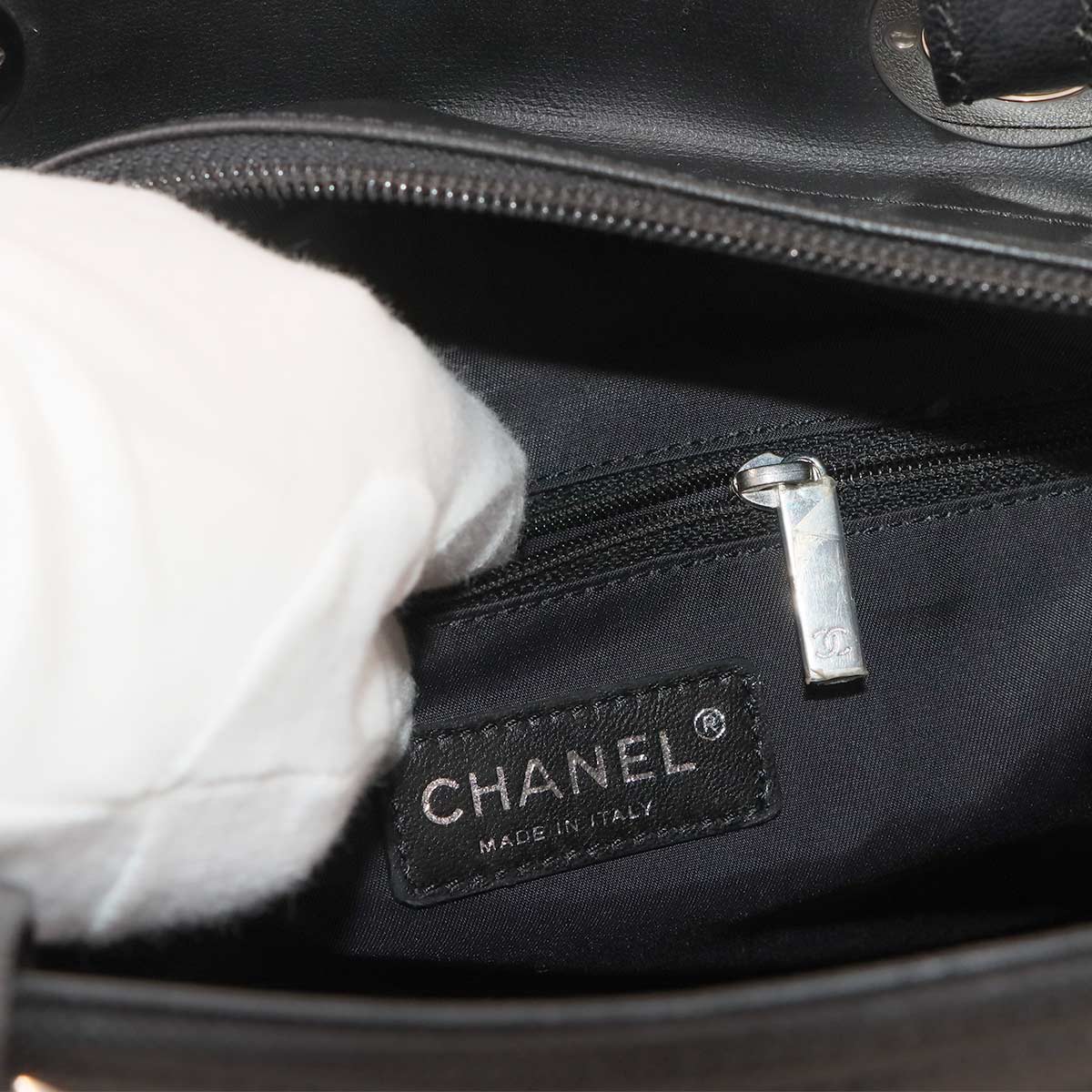 Paris Biarritz PM Tote Bag PVC Nylon Leather Black A34208 Purse