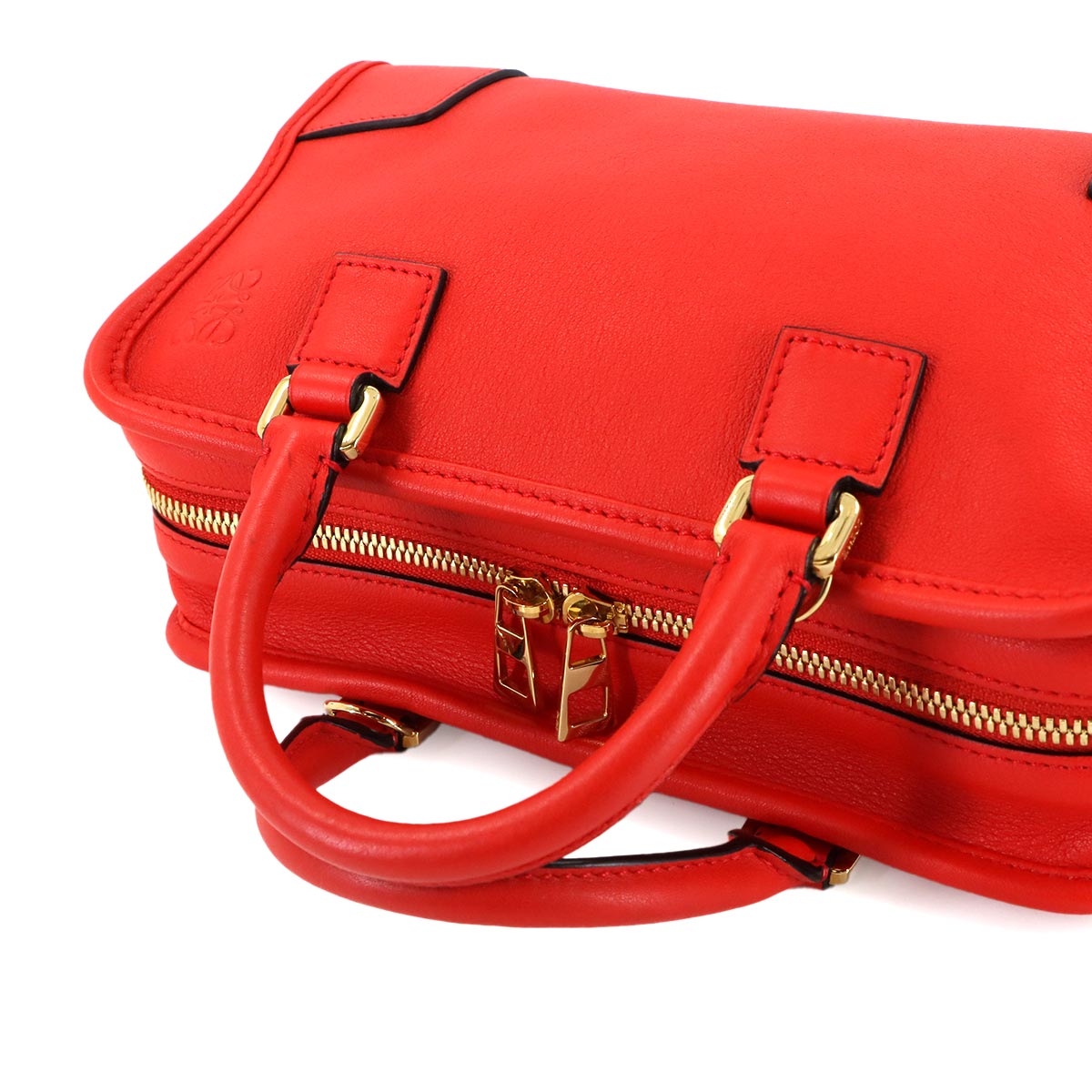 Amazona 23 2way Hand Shoulder Bag Leather Red Purse