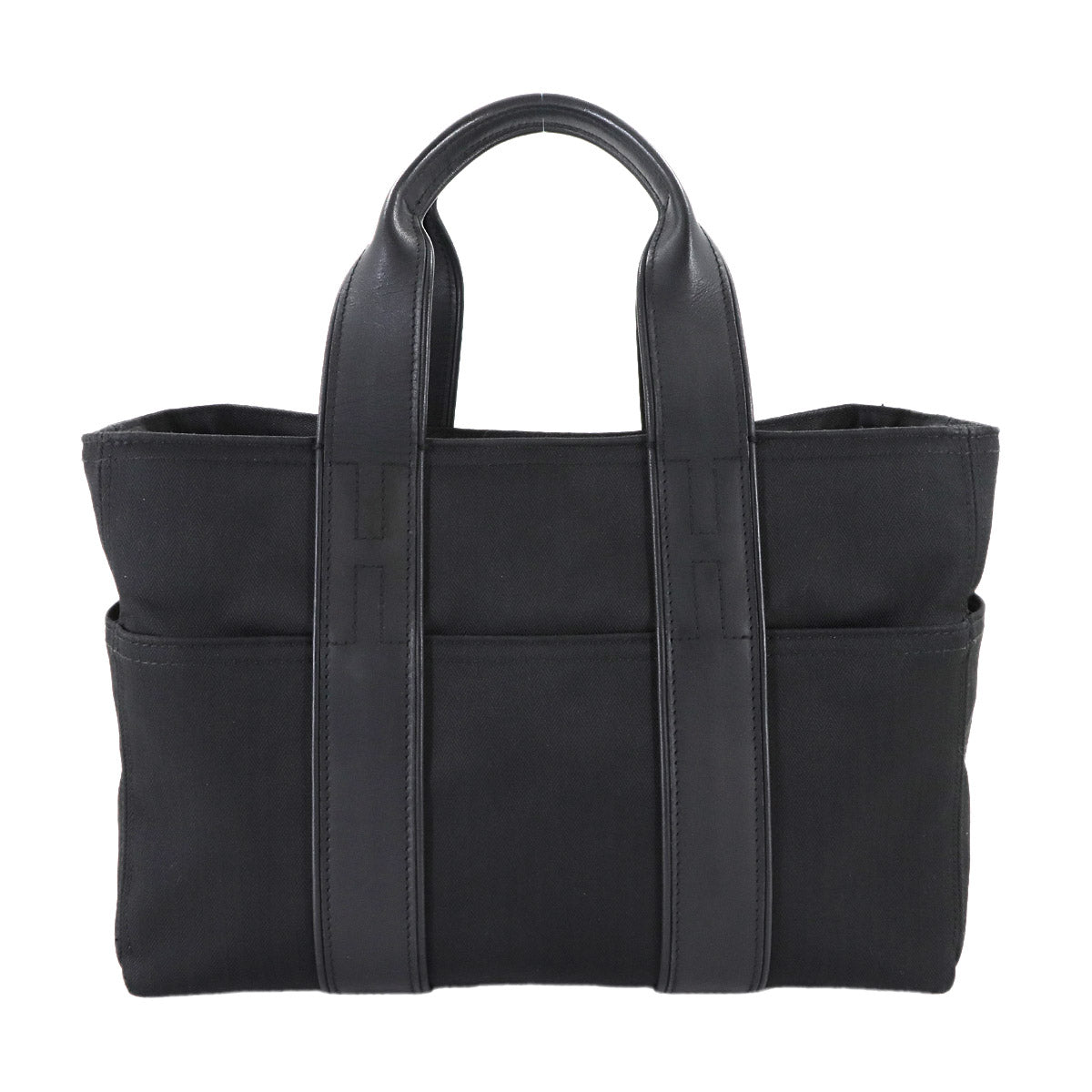 Acapulco PM Hand Bag Toile Chevrons Leather Black Purse