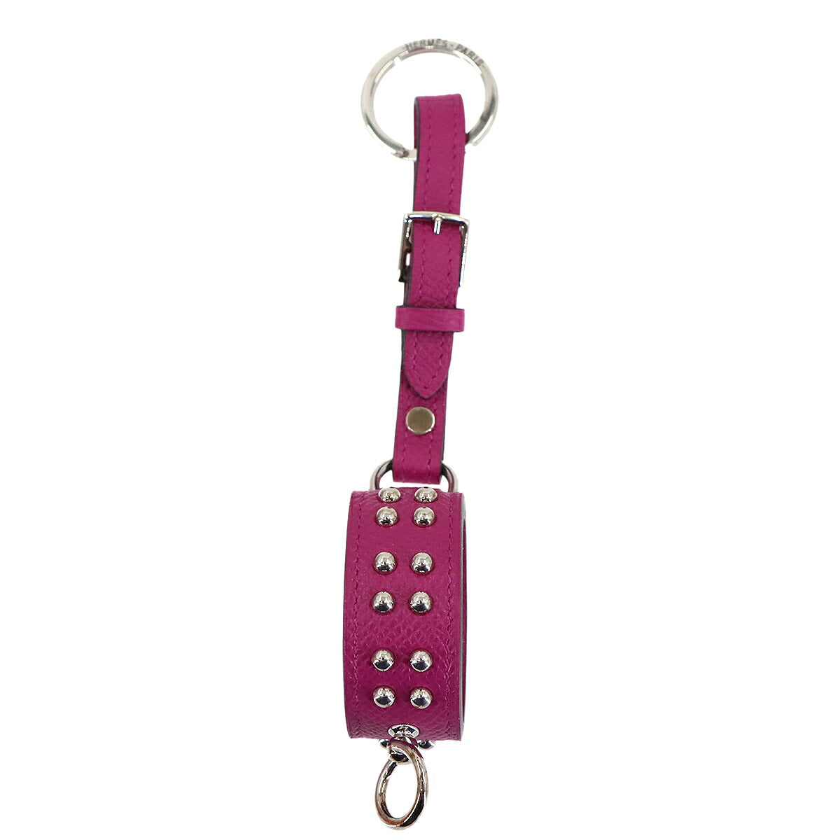 Collier De Chien Anneaux Bag Charm Epsom Rose Purple