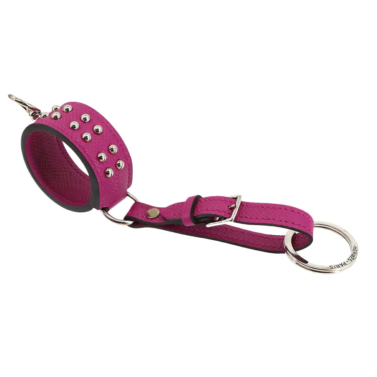 Collier De Chien Anneaux Bag Charm Epsom Rose Purple