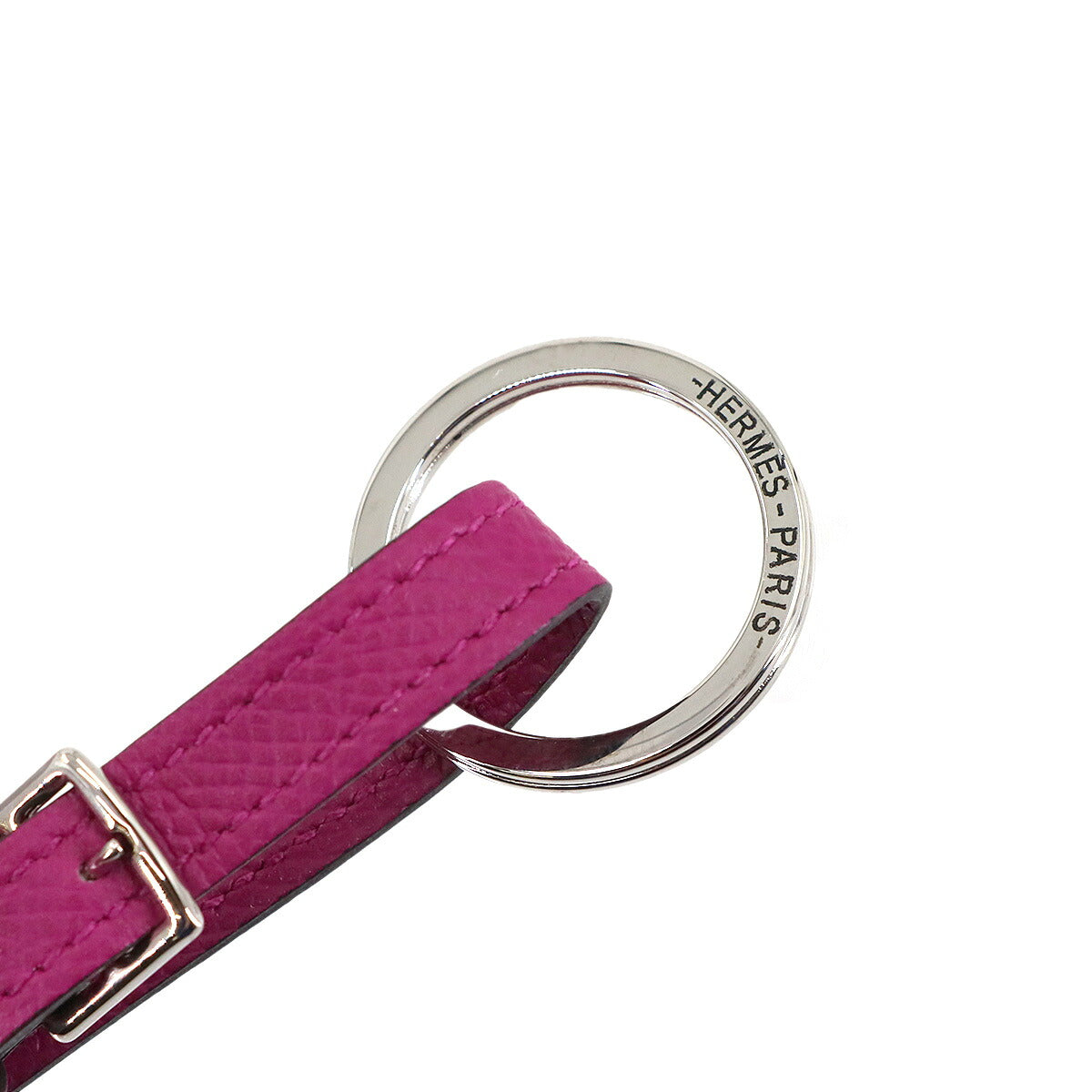 Collier De Chien Anneaux Bag Charm Epsom Rose Purple