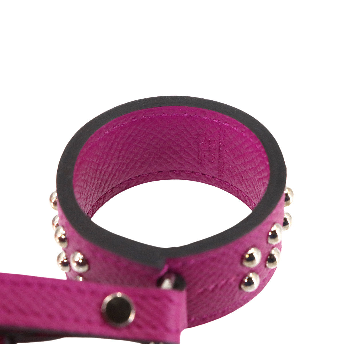 Collier De Chien Anneaux Bag Charm Epsom Rose Purple