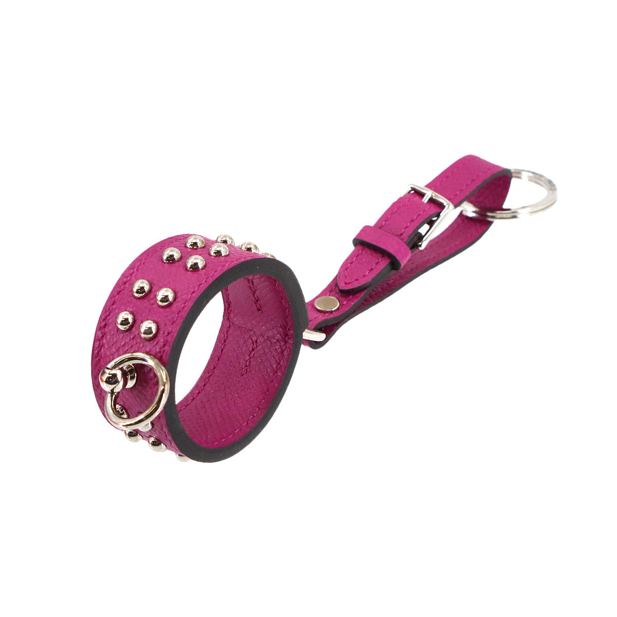 Collier De Chien Anneaux Bag Charm Epsom Rose Purple