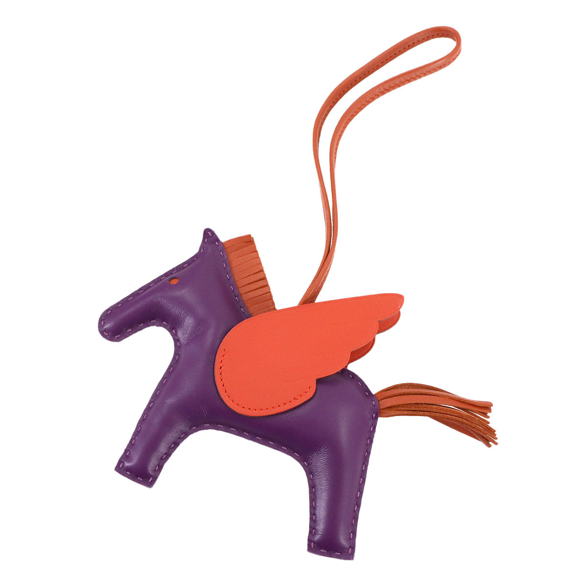 Rodeo Pegasu MM Bag Charm Agneau Milo Swift Violet Cornaline
