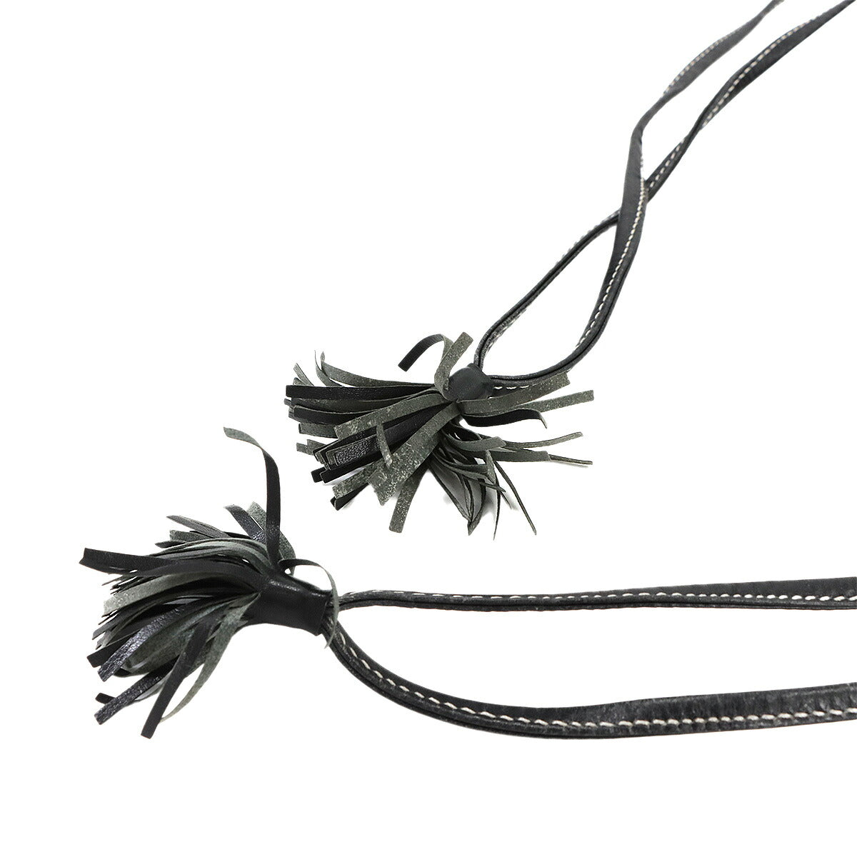 Drawstrings Shoulder Bag Leather Black Vintage Purse