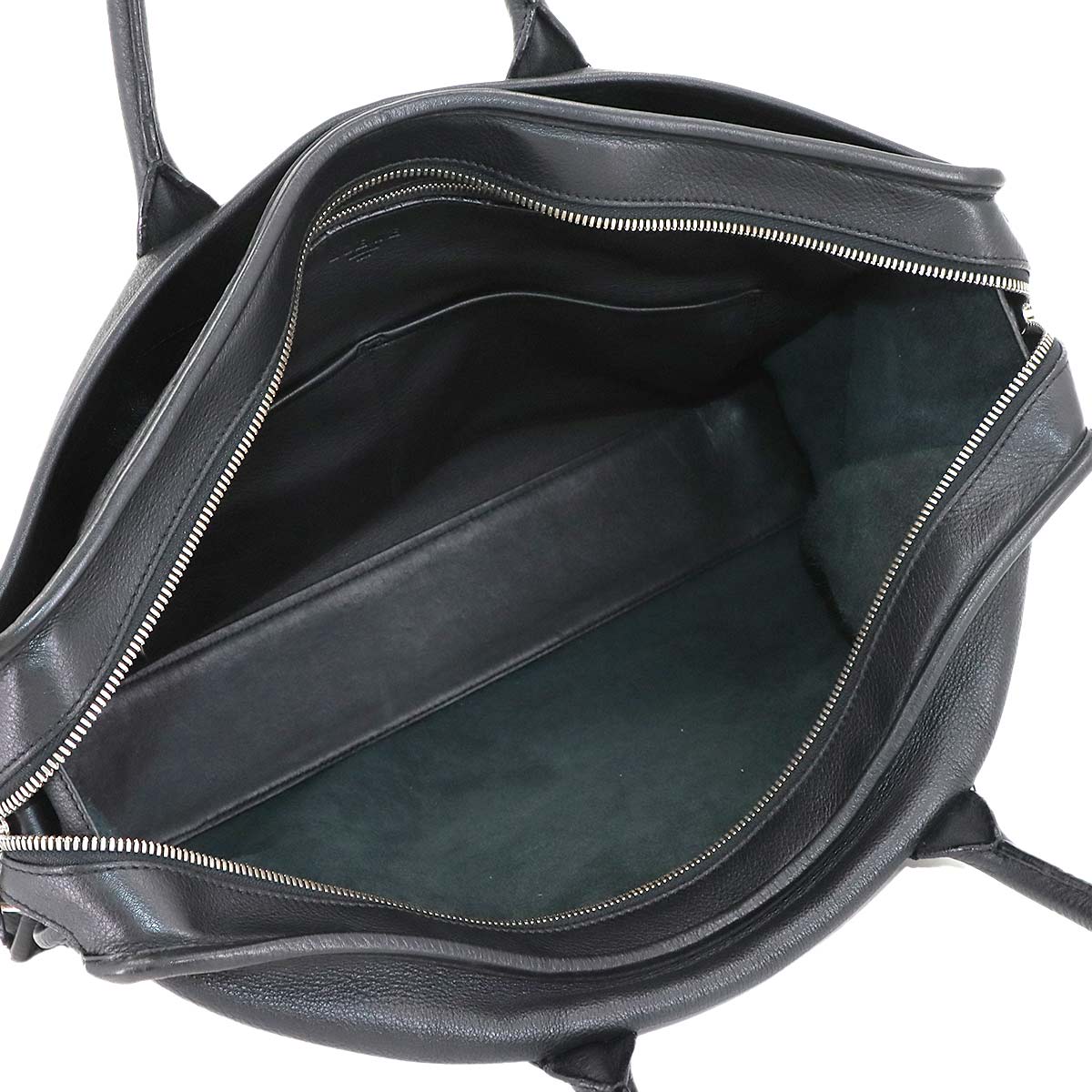 Briefcase Business Shoulder Bag Leather Black Anagram