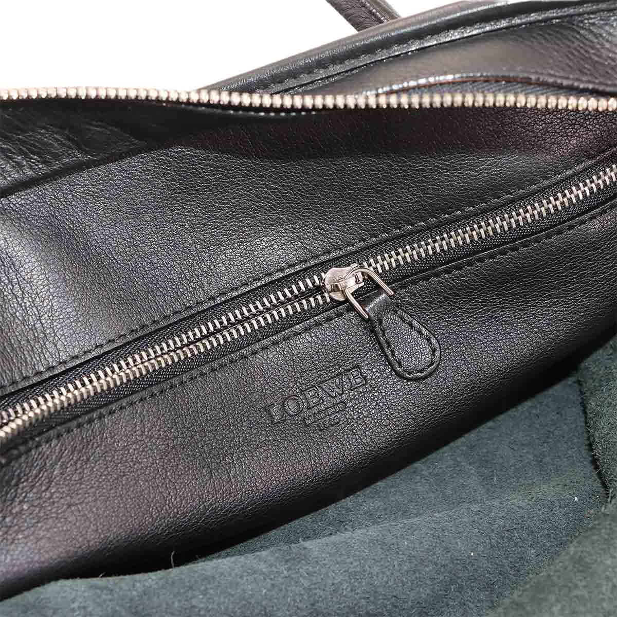 Briefcase Business Shoulder Bag Leather Black Anagram