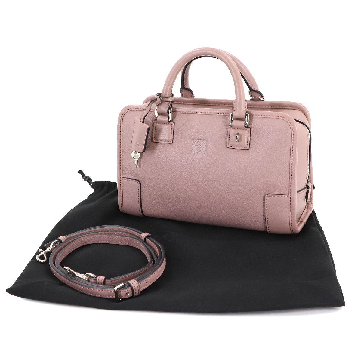 Amazona 23 2way Hand Shoulder Bag Leather Pink Purse