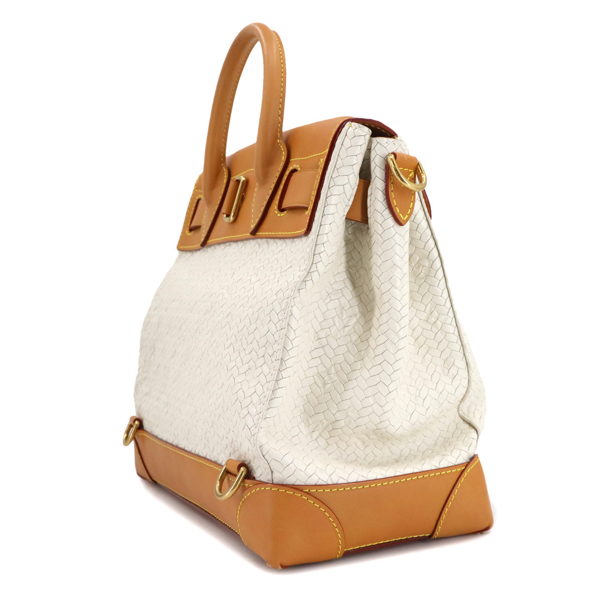 Steamer 30 Hand Shoulder Bag Leather White M14743