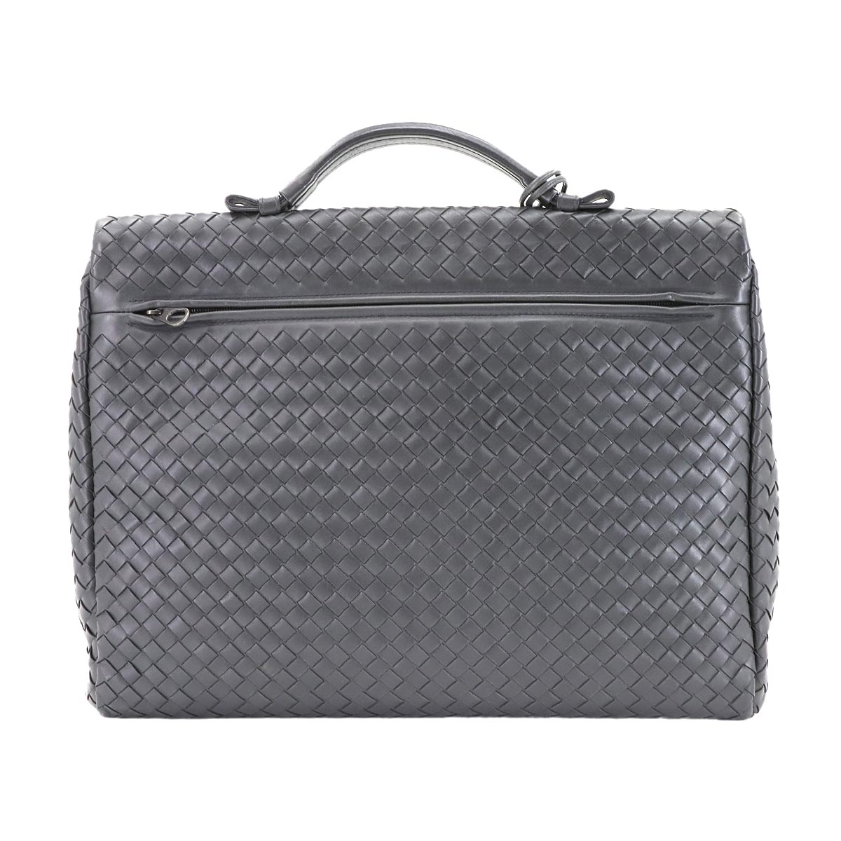Intrecciato Buisiness Bag Leather Gray 13378