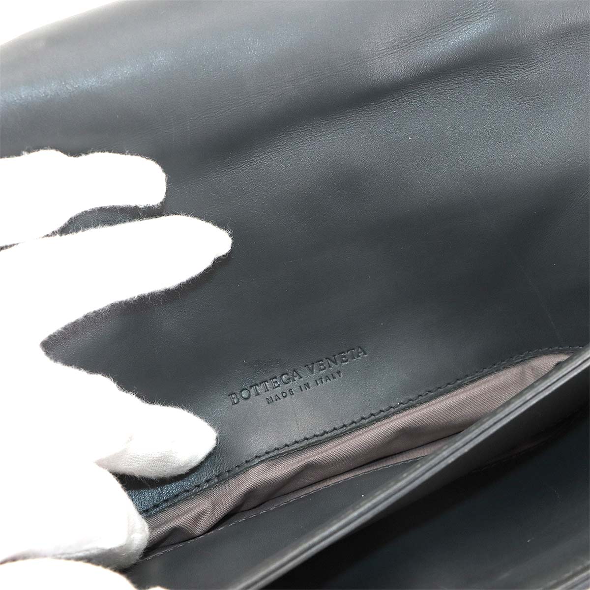 Intrecciato Buisiness Bag Leather Gray 13378