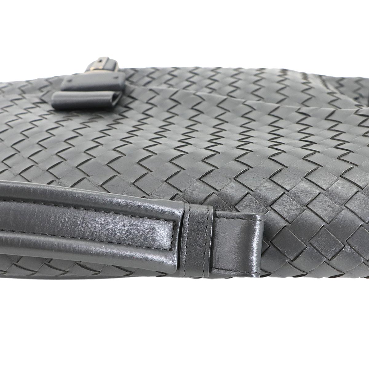 Intrecciato Buisiness Bag Leather Gray 13378