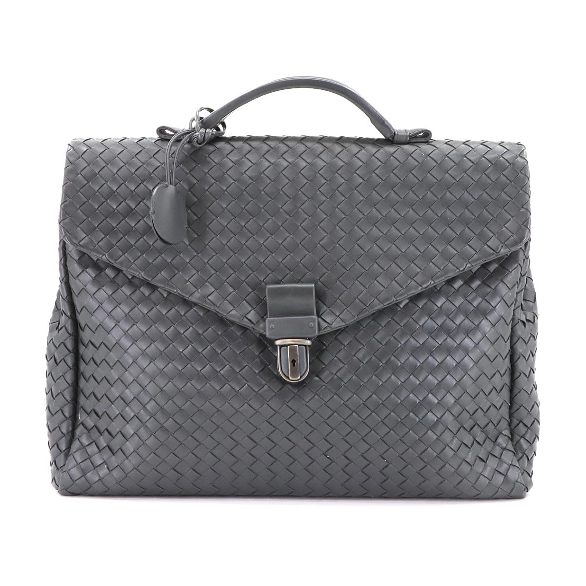Intrecciato Buisiness Bag Leather Gray 13378