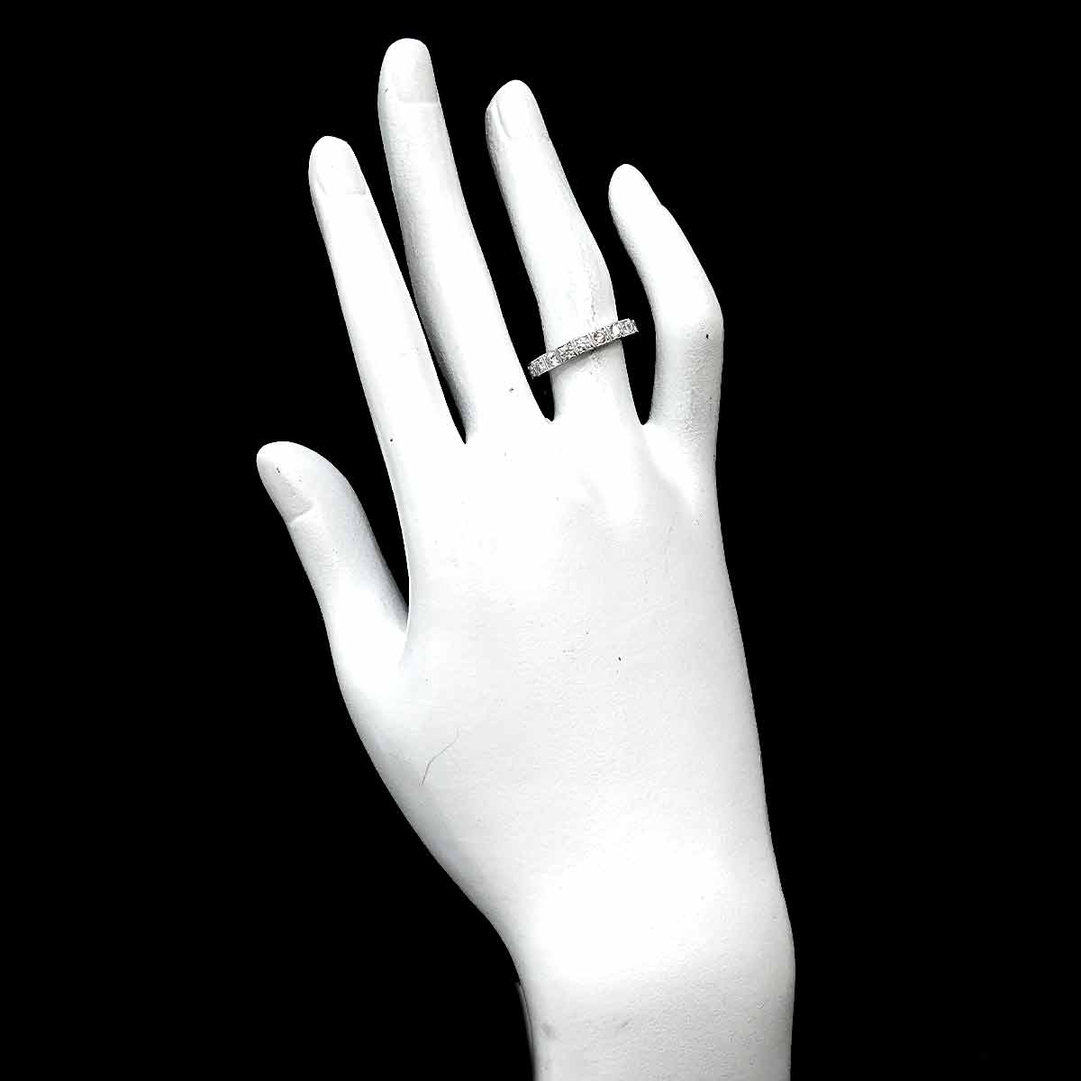 Lanieres Diamond Ring 18K WG 750 size51 5.5-5.75(US)